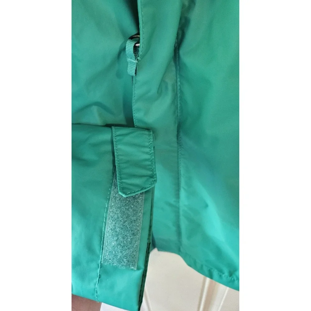 Columbia Youth Rain Jacket Green‎ Hooded Waterproof Coat Kids Large 14/16